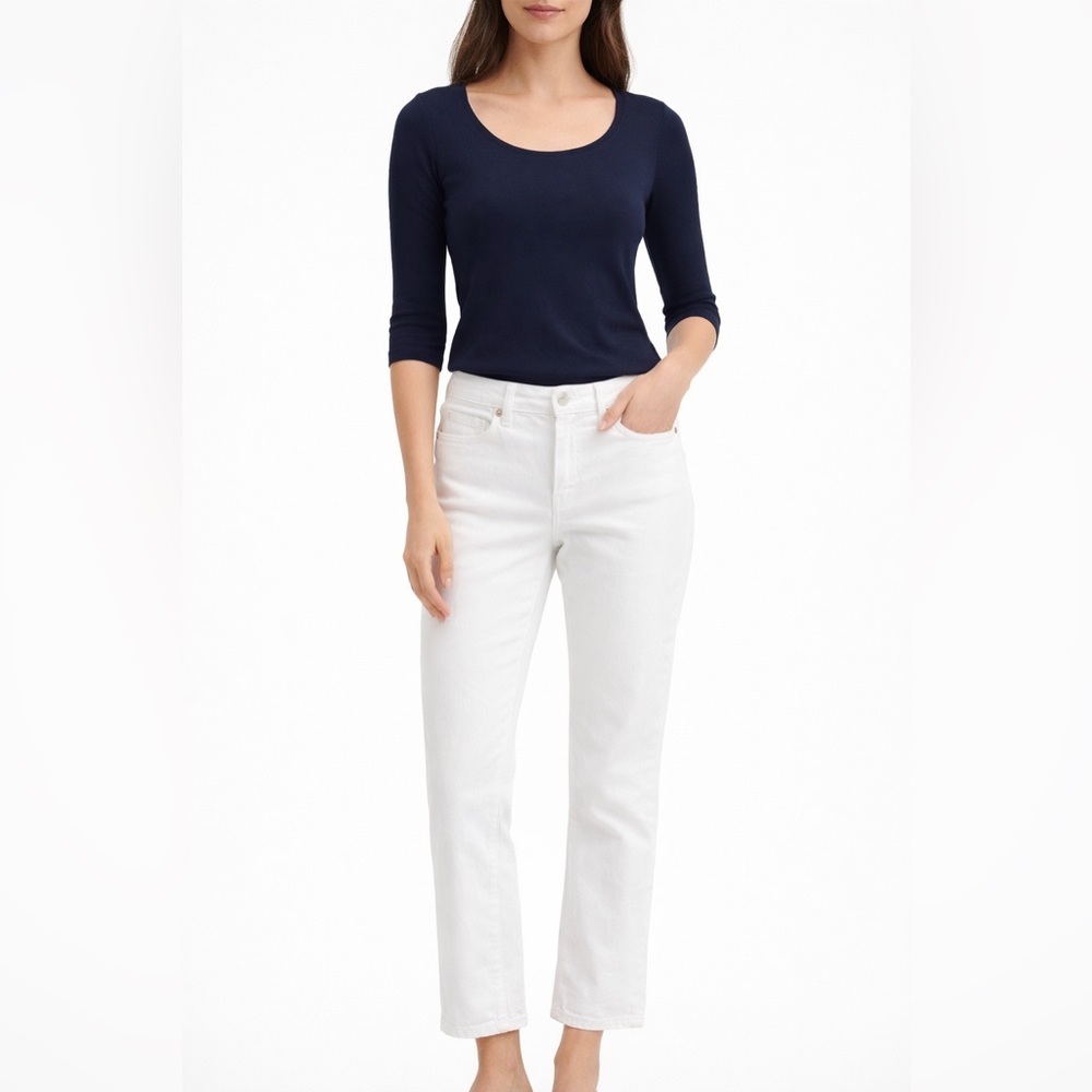 Banana Republic White Stretch Denim Jeans Size 2 Ankle or 3/4 Length Women NWOT